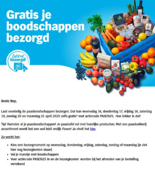 Kortingscode voor gratis bezorging bij de AH