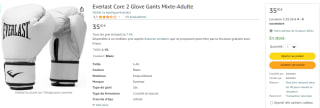 Gants de boxe Everlast Core 2 Glove Gants Mixte-Adulte à 35€