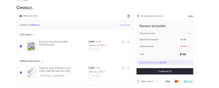 Pack de 6 litros leche LEYMA Semidesnatada/desnatada + cable usb 0,25m por 0,58€