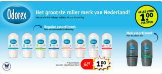 Alle Odorex rollers voor €1 bij Kruidvat