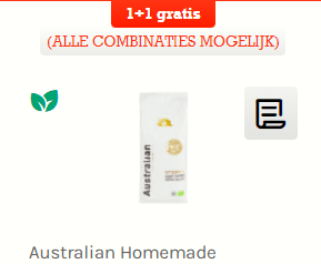 Australian koffiebonen kilozakken 1+1 gratis bij Sligro