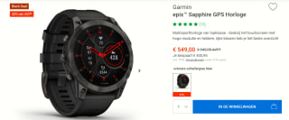 Garmin Epix Gen 2 Sapphire carbon gray DLC titanium zwart voor €539 bij Bergzeit
