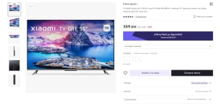 SmartTV QLED marca Xiaomi 55" Q1E 55. UHD 4K HDR10 por 344€