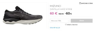 Zapatillas de Running de Hombre Mizuno WAVE SKYRISE por 60€