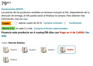 Librería Estanteria de 6 Niveles con 4 Ganchos estantes madera y marco de metal por 39,99€