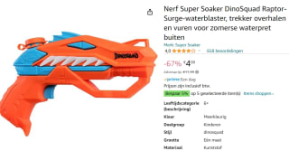 Nerf Super Soaker DinoSquad Raptor Surge voor €4 bij Amazon.nl