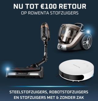 Tot €100 retour op geselecteerde Rowenta stofzuigers