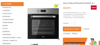 Horno Teka HCB 6646 SS INOX, A+ por 268€