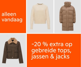 20% extra korting op afgeprijsde gebreide tops, jassen en jacks bij OPUS