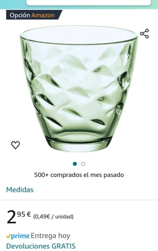 Bormioli Pack de 6 Vasos 26cl Verde por 2,95€.
