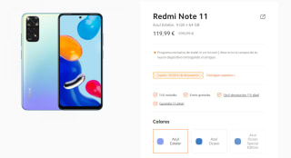 Xiaomi Redmi Note 11 de 4GB/64GB por 109,99€