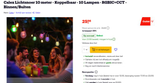 Calex Vibey Lichtsnoer 10M - Uitbreidbaar - RGBIC + CCT voor €27,74 bij Bol