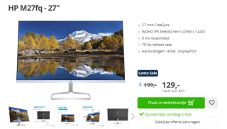HP M27fq - QHD IPS Monitor - 27 inch voor €129 bij Paradigit