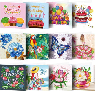 Rubye Diamond Painting - Wenskaarten - 15x15cm - 12 Stuks voor €9,95 bij Bol.com