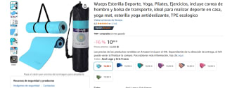 Yoga Mat / Esterilla de yoga Suave Confort Blue 183 CM por 10,90€