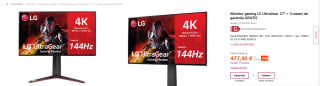 Monitor LG Ultrafine 4K 27" 27UL500W por 188,44€