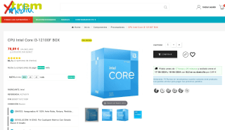 CPU Intel Core I3-12100F BOX a tan solo 78,89€