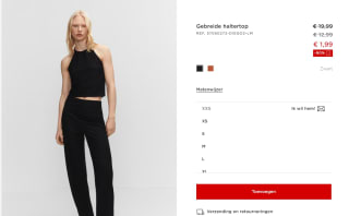 Zwarte Gebreide haltertop voor €1,99