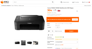 impresora marca Canon modelo PIXMA TS3350 Multifunción Wifi color Negro por 30€