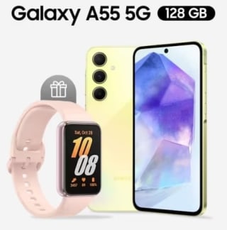 Samsung Galaxy A55 5G 128 GB + Galaxy Fit3 por $5,507 con cupón