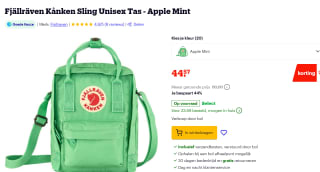 Fjallraven Kanken Sling Apple Mint tas voor €44,47 bij Bol.com