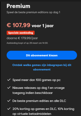Ubisoft+ Premium Jaarabonnement (PC + Xbox Games) voor €107,99