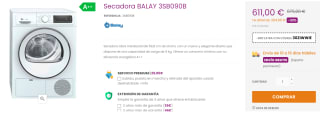 Secadora BALAY 3SB090B por 519€