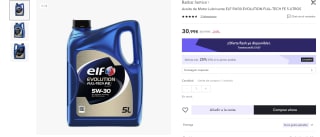 Aceite de Motor Lubricante ELF 5W30 Evolution Full-Tech FE 5L. por 23,24€