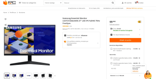 Monitor Samsung Essential LS27C312EAUXEN 27" LED IPS FullHD 75Hz FreeSync por 99,90€