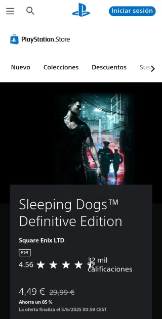 Sleeping Dogs Definitive Edition Playstation por 4,49€.
