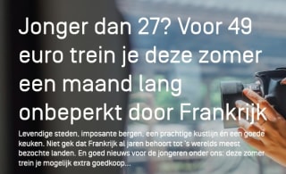 Voor 49 euro per maand onbeperkt reizen door Frankrijk, als je jonger bent dan 27 jaar