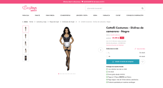 Disfraz Cottelli Costumes de camarera Negro por solo 19,99€