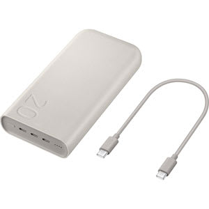 Batterie Externe Officelle Samsung 20000 mAh ‎EB-P4520X - Charge Ultra rapide 45W,3x ports USB + câble USB-C to USB-C 30cm 5A (Via ODR 30€) à 45,89€