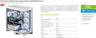 TRYX Luca L70 witte PC-behuizing voor €149 bij Megekko