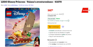 LEGO Disney Princess Vaiana's avonturenkano 43270 voor €38,99 bij Bol