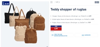 Teddy shopper of rugtas vanaf €8,99 bij de Aldi