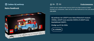 Retro foodtruck of Bloemenpracht met hekwerk bij aankoop van geselecteerde Lego in de Lego shop