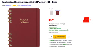 Moleskine Jaarplanner voor €14,99 bij Bol