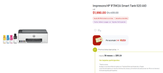 Impresora HP 1F3W2A Smart Tank 520 AIO por $1,990 en Soriana