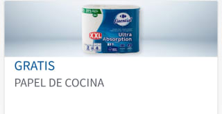 Gratis pack papel rollo cocina Carrefour por compras de -50€