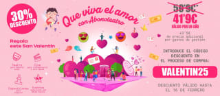 30% descuento en tu Abonoteatro por San Valentín