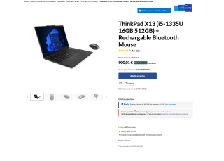 ThinkPad X13 (i5-1335U 16GB 512GB) + Rechargable Bluetooth Mouse por solo 900,01€€