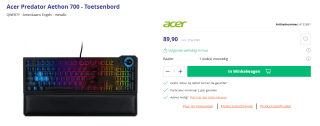 Acer Predator Aethon 700 - Toetsenbord voor €89,90 bij Azerty