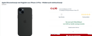 Apple - Siliconen hoesje - MagSafe - iPhone 14 Plus - Middernacht voor €6,90 bij Alternate