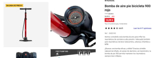 Bomba de aire pie bicicleta 900 por 13,99€