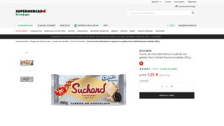 SUCHARD turrón de chocolate blanco 260G por solo 1,25€