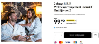 2-daags BLUE Wellnessarrangement Inclusief Ontbijt voor 2 voor €99,90 bij Etos