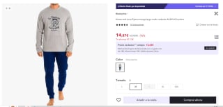 Kisses and Love-Pijama manga larga cuello redondo KL30169 hombre por 7,44