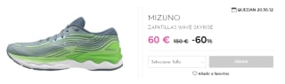 Zapatillas de Running de Hombre Miuzno WAVE SKYRISE por 60€