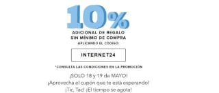 10% extra de descuento sin mínimo de compra
